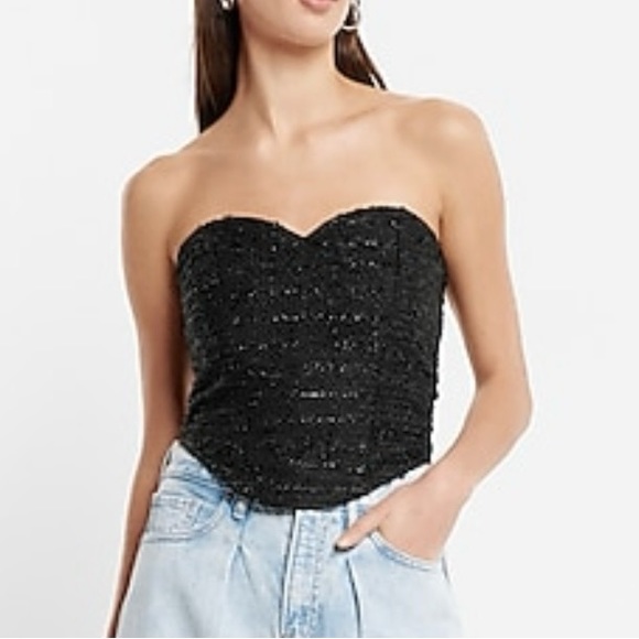 Express Tops - Tweed Sweetheart Neckline Corset
Tube Top